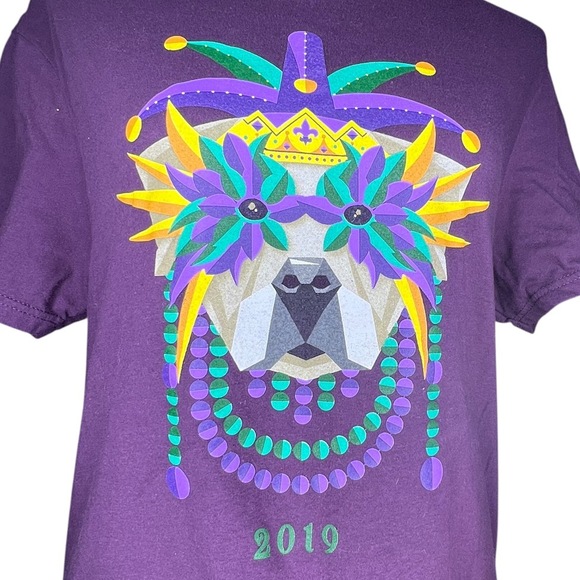 Raising Cane’s SMALL 2019 Mardi Gras Tee Cane's 3 Mask Shirt - Picture 4 of 5